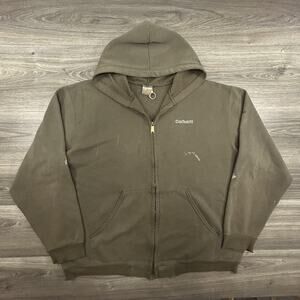 Vintage 90s Carhartt Full Zip Hoodie Mens Large K122 MOS Sweatshirt Faded USA